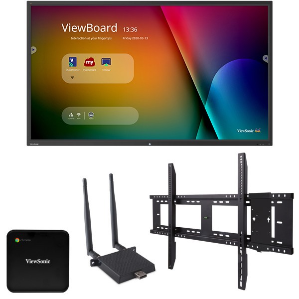 Viewsonic IFP8650-C1 86” ViewBoard® 4K Ultra HD Interactive Flat Panel Chrome Bundle 1