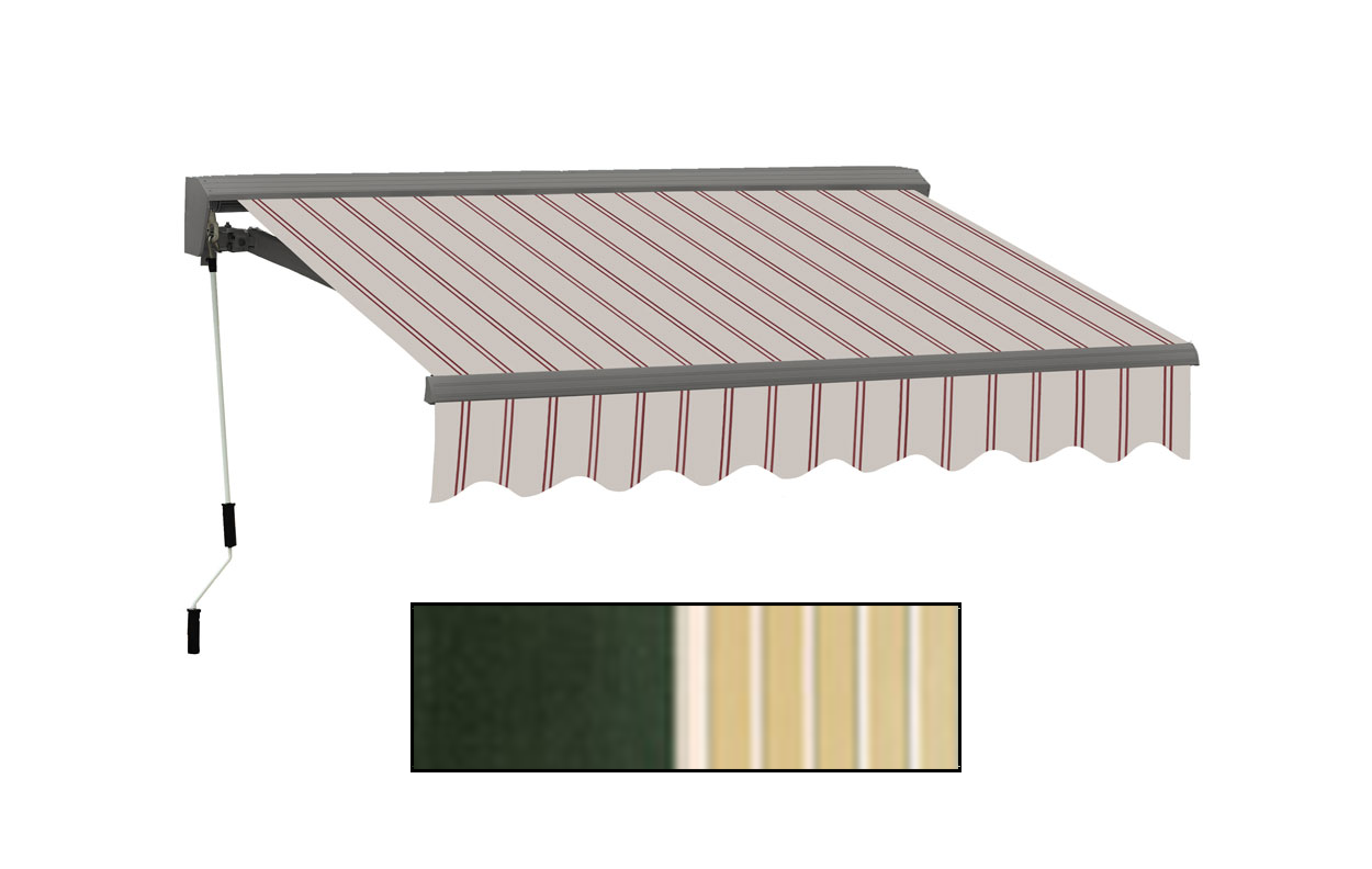 Advaning 12x10ft. C Series Electric Awning, Forest Green w/ Cream Stripes