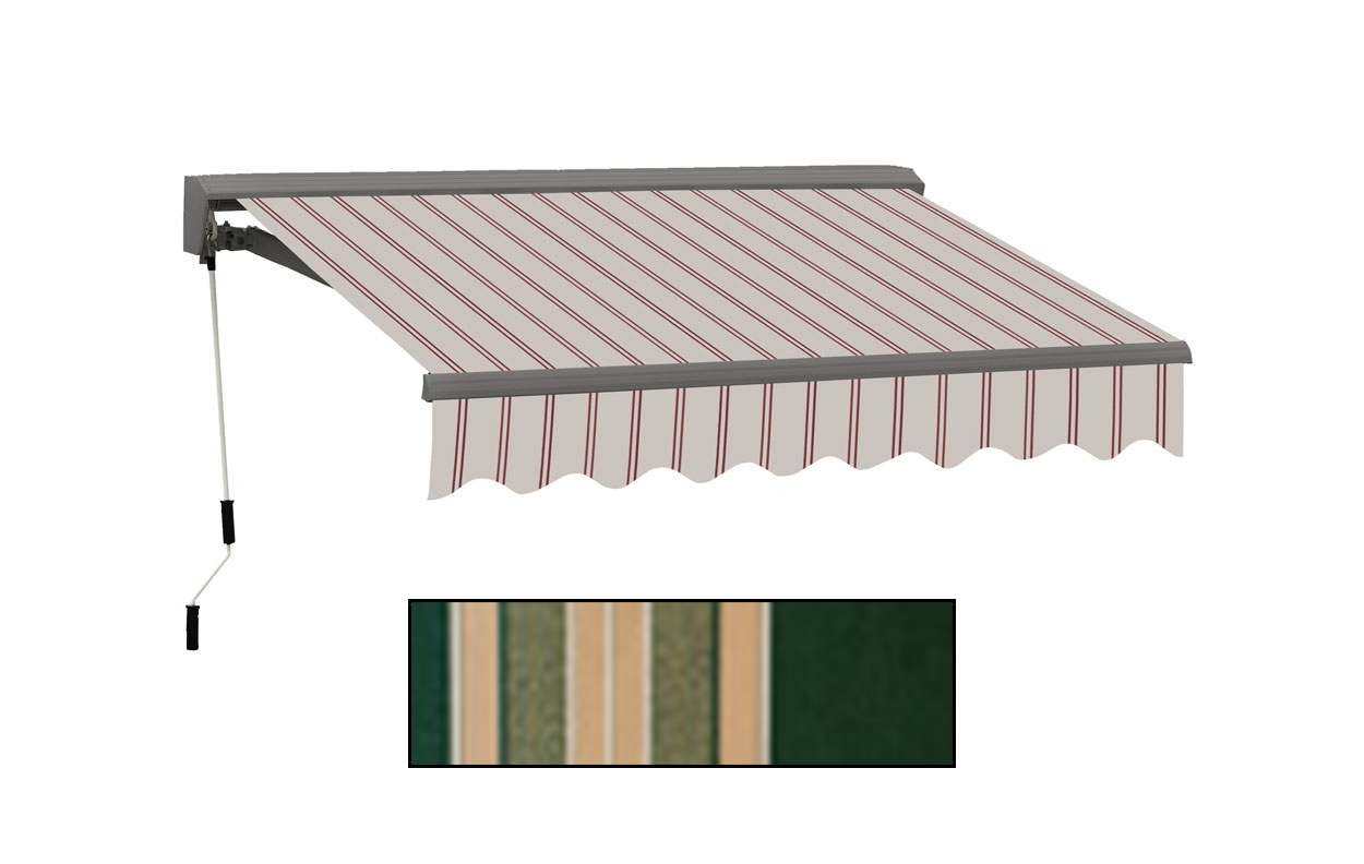 Advaning 12x10ft. C Series Electric Awning, Forest Green w/ Beige Stripes
