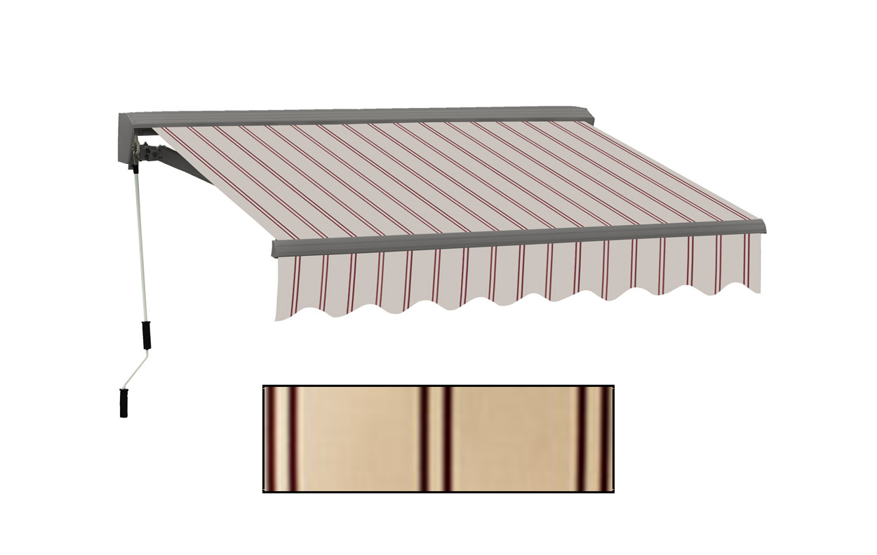 Advaning 12x10ft. C Series Electric Awning, Beige w/ Brick Red Stripes