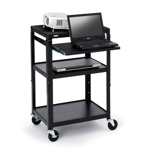 AV Notebook Cart with 6-Outlet Electrical, 5-inch Casters