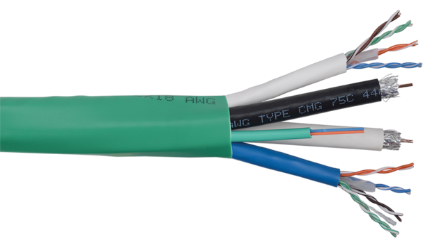 Liberty CEBUS-F Structured Solutions 2 RG6Q BC, 2 Cat6 & 2 Fiber OM3 cable