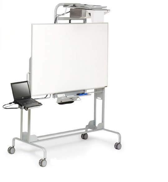 Mobile Interactive Whiteboard with Universal Mount, Aluminum Finish