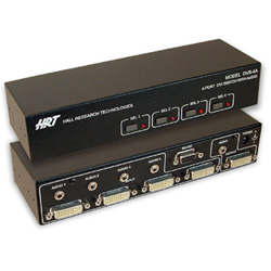Hall Research - DVS-4A - 4-Port DVI Switch with Audio, Serial Control