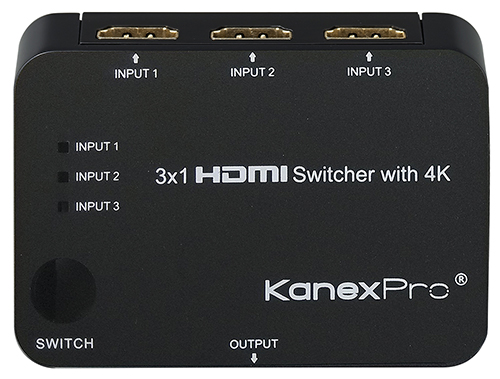 KanexPro SW-HD3X14K 3x1 HDMI Switcher with 4K Support