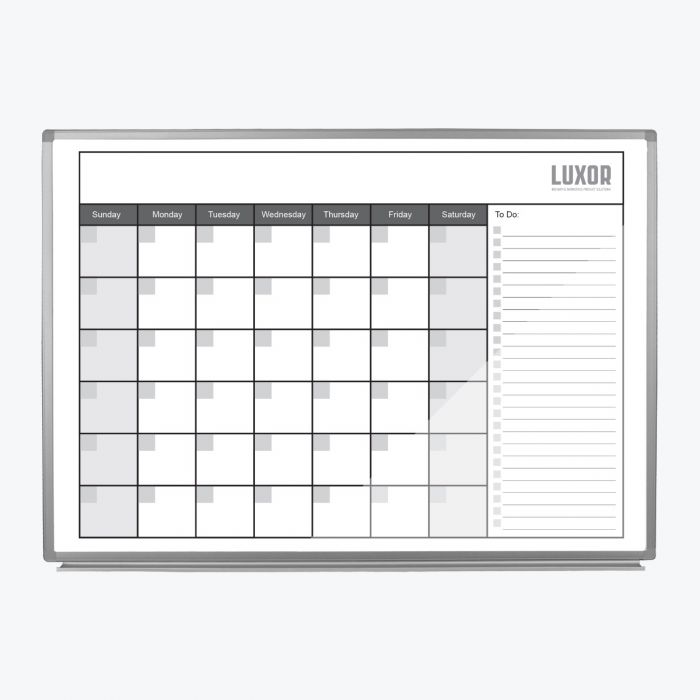 Luxor WB4836CAL 48in. x 36in. Magnetic Dry-Erase Monthly Calender